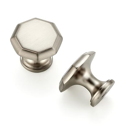 Ravinte Brushed Nickel Single Hole Round Cabinet Knobs,Zinc Pull,10 Pack - color: Brushed Nickel