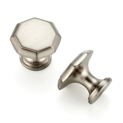 Ravinte Brushed Nickel Single Hole Round Cabinet Knobs,Zinc Pull,20 Pack - color: Brushed Nickel