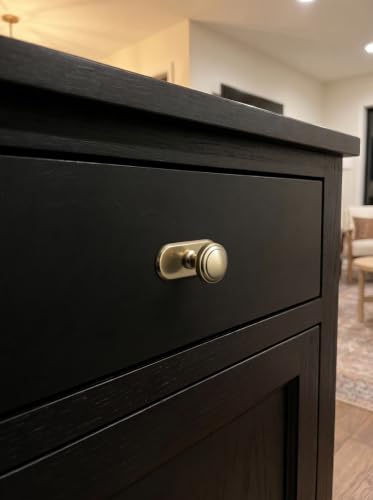 6Pack Champagne Bronze Cabinet Knobs with Backplate Drawer knobs - color: Champagne Bronze, style: Racetrack