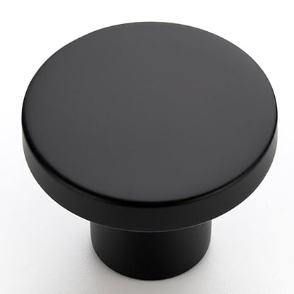 HOME EDIT 10 Pack Black Cabinet Knobs, 1-1/5 Inch Round Drawer Knobs