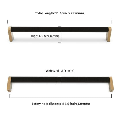 10 Pack Matte Black and Champagne Bronze Cabinet Pulls knurled 12-5/8 Inch Hole Centers Kitchen Cabinet Handles Drawer Pulls Cabinet Hardware - color: Black and Champagne, size: 12-5/8'' Hole Center(320mm)