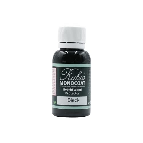 Rubio Monocoat Hybrid Wood Protector Sample | Exterior Wood Oil Finish, Color & UV Protection for Outdoor Wooden Surfaces & Furniture | 20 mL, Black - color: Black, size: 20 mL