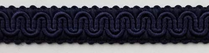 1/2" Scroll Braid Gimp with Backing - 10 Continuous Yards - Dark Navy - color: Dark Navy
