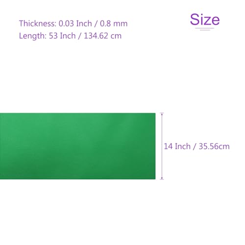 DMiotech 1 Pack 14 Inch x 53 Inch Faux Leather Sheet Furniture Cover Napa Skin Green PU Leather Roll for Handmade DIY Craft Projects - color: Green