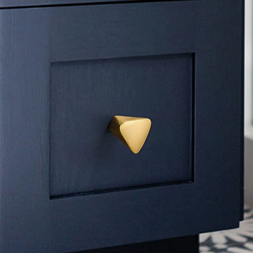 2 Pieces Gold Triangle Cabinet Knob, Brass Dresser Drawer Knobs - size: 2 Pack