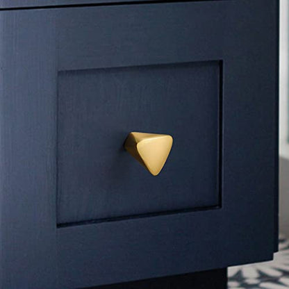 2 Pieces Gold Triangle Cabinet Knob, Brass Dresser Drawer Knobs - size: 2 Pack