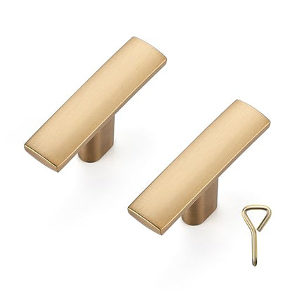 Ravinte Champagne Bronze Cabinet Pulls Curved Handles Single Hole, 10 Pack - size: Single Hole