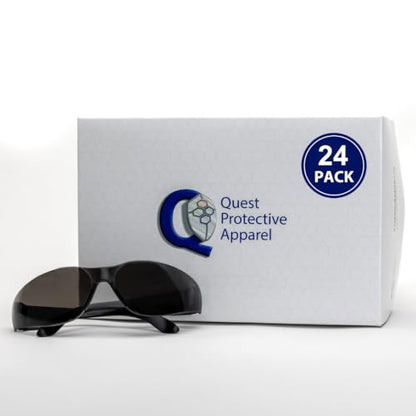 Quest Anti-Fog Safety Glasses, ANSI Z87.1, Smoke, Pack of 24 - color: Smoke, size: Pack of 24