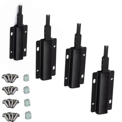 4-Pcs Magnetic Push-to-Open Cabinet Latches, Black - color: Black-4pcs