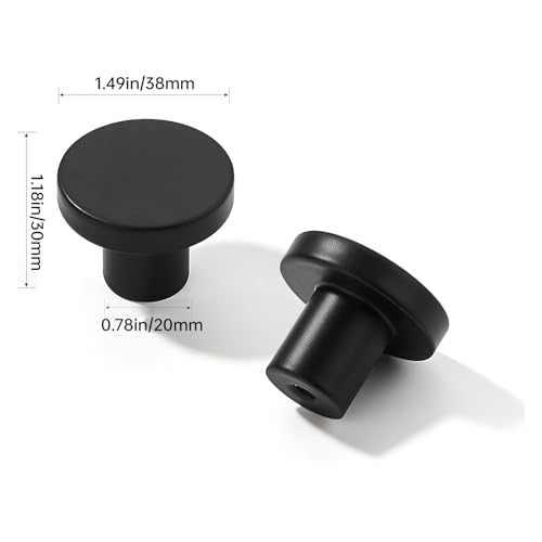khtumeware 10 Pack Cabinet Knobs Black Kitchen Cabinet Knobs Round Dresser Drawer Knobs Matte Black Drawer Pulls Closet Door Knobs 1-1/2 Inch - color: Black, size: 1-1/2 Inch knobs