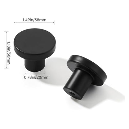 khtumeware 10 Pack Cabinet Knobs Black Kitchen Cabinet Knobs Round Dresser Drawer Knobs Matte Black Drawer Pulls Closet Door Knobs 1-1/2 Inch - color: Black, size: 1-1/2 Inch knobs