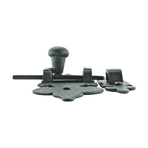 Cabinet Latch Wrought Iron Black Fleur De Lis 6" Pack of 10 Renovators Supply - size: Pack of 10