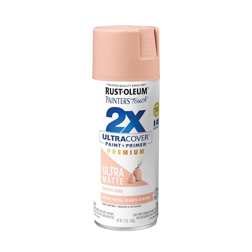 Rust-Oleum Painter's Touch 2X Ultra Cover Spray Paint, Rustic Pink - color: Ultra Matte Rustic Pink, size: 12 Ounce (Pack of 1)