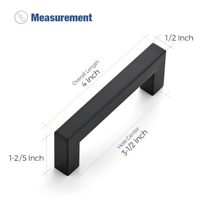 Ravinte Matte Black Square Pulls Cabinet Handles,3-1/2 Inch,30 Pack - color: Matte Black, size: 3-1/2 Inch Hole Center