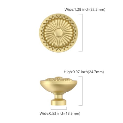 Asidrama 10 Pack Brushed Gold Kitchen Cabinet Knobs - color: Brushed Gold, size: Single Hole Knob
