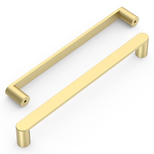 Amerdeco 10 Pack ZH0005MGP Brushed Gold Cabinet Pulls 6.3" - color: Brushed Gold, size: 6.3" hole center