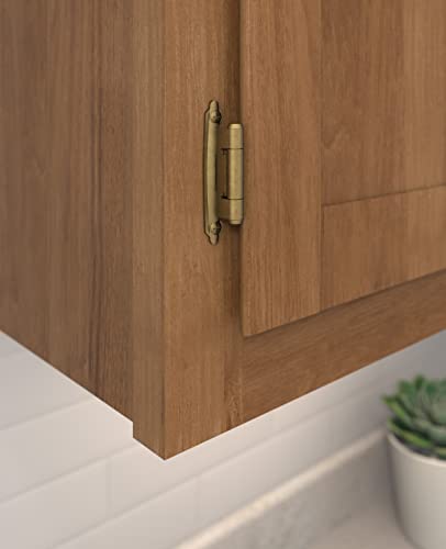Amerock 1 Pair Variable Overlay Burnished Brass Face Mount Cabinet Hinge - color: Burnished Brass, size: Reverse Bevel