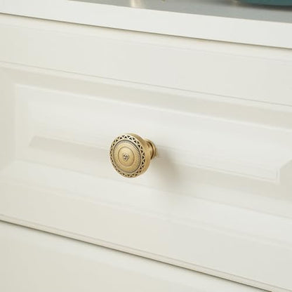 2 Pack Solid Brass Cabinet Knobs, Industrial Style Drawer Knobs, Brushed Antique Brass Cabinet Knobs for Kitchen, Bathroom, and Furniture - size: Knob-B