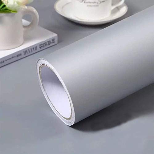 practicalWs Gray Self-Adhesive Wallpaper SelfA-dhesive Film Stick Paper - color: Gray, size: 15.7" x 236.2"