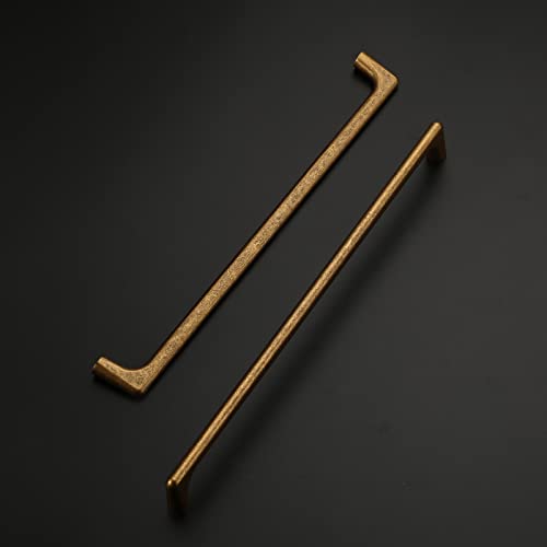 Amerdeco 10 Pack Antique Brass Cabinet Pulls 10" - color: Antique Brass, size: 12.5" hole center