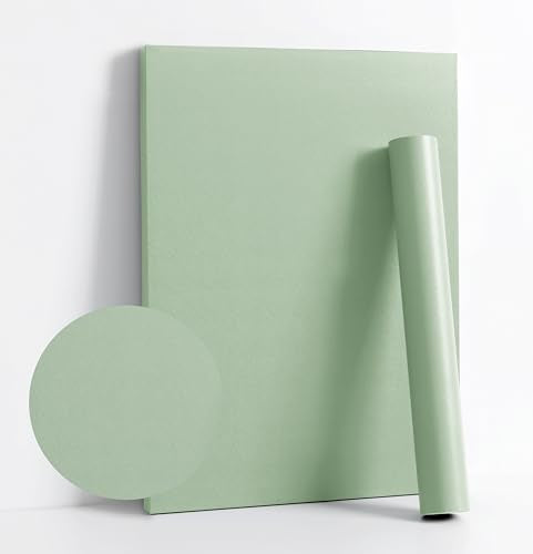 Dimoon 78.7''x17.7'' Green Peel and Stick Wallpaper Contact Paper Modern Self Adhesive Wall Paper Removable Renter Friendly Textured Solid Color Shelf Cabinet Vinyl Roll (78.7''x17.7'',Light Green) - color: Light Green, size: 17.7" x 78.7"