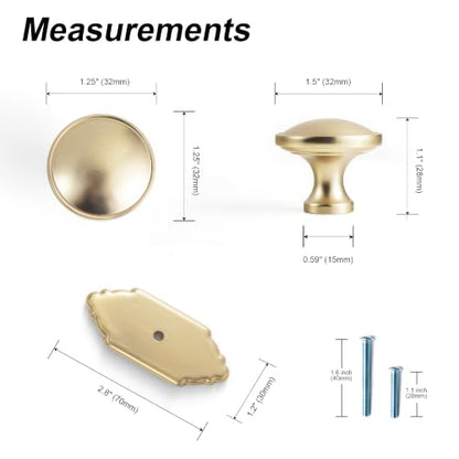 6Pack Champagne Bronze Cabinet Knobs with Backplate Drawer knobs - color: Champagne Bronze, style: Crown Crest