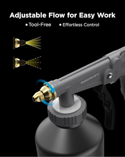 InoKraft Rust Proofing Spray Gun, Bedliner Gun with Adjustable Nozzle and Pressure Regulator, for Truck Bed Liner Coating, Rubberized Undercoat, Suitable for Raptor Tintable Urethane Spray-On - size: Thread Model