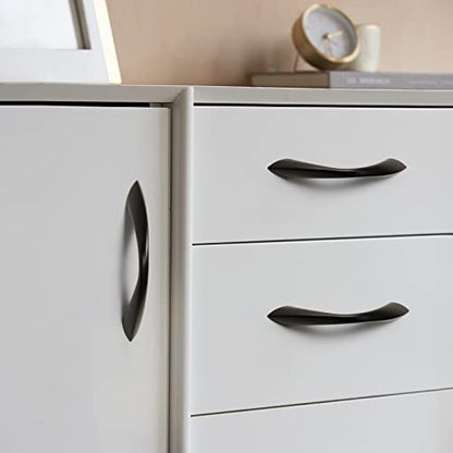 Black Cabinet Pulls 3 Inch Arch Twisted Matte Black Handles Drawer Kitchen Cupboard Bathroom Dresser Cabinet Hardware Zinc Alloy 5 Pack - color: Black, size: 3 Inch Hole Centers