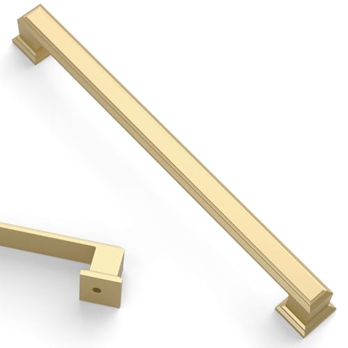 Asidrama 10 Pack 7.5 inch Brushed Gold Kitchen Cabinet Handles - color: Brushed Gold, size: 7.5" Hole Center(192mm)