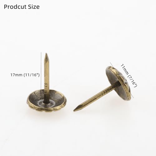 dophee 200Pcs Decorative Upholstery Tacks Nails 7/16 Inch, Antique Bronze - color: Antique Bronze