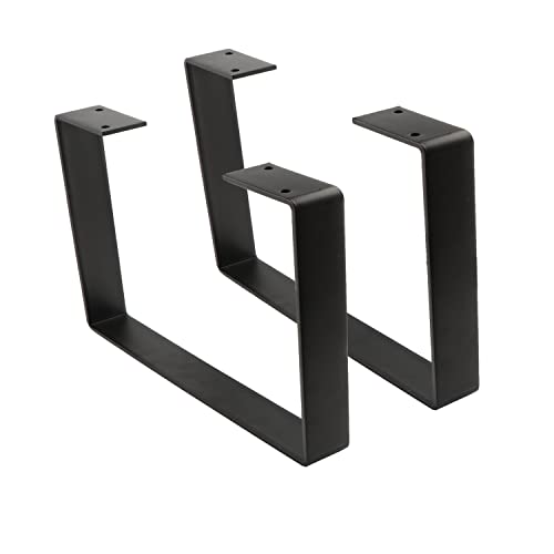 Osring 10 Inch Coffee Table Legs U-Shaped, 2pcs Metal Furniture Leg, Black - size: 10 Inch