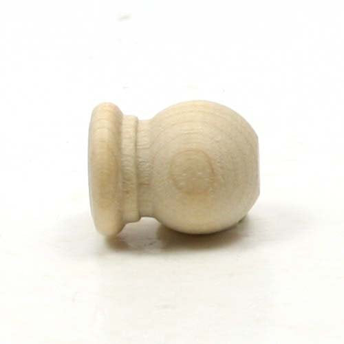 Mylittlewoodshop Pkg of 12 - Finial Dowel Cap - 3/4 inches Tall with 1/4 inch Hole Unfinished Wood (WW-DC8052-12)