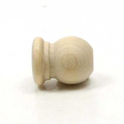 Mylittlewoodshop Pkg of 12 - Finial Dowel Cap - 3/4 inches Tall with 1/4 inch Hole Unfinished Wood (WW-DC8052-12)