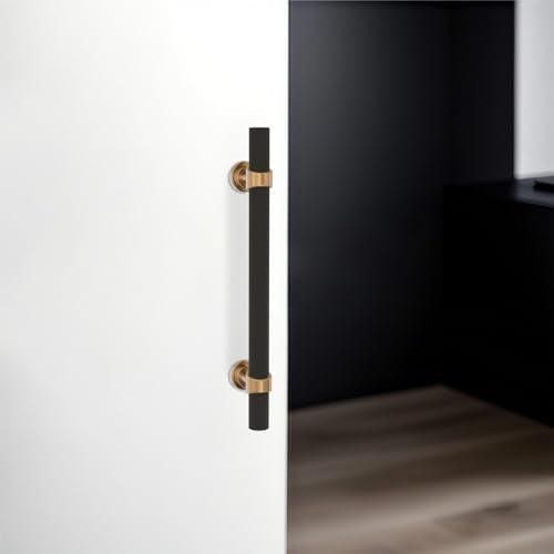 10 Pack 5 Inch Black and Champagne Bronze Cabinet Handles - color: Black and Champagne, size: 5'' Hole Center(128mm)