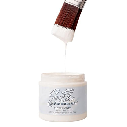 Dixie Belle Silk All-In-One Mineral Paint - Elderflower (4oz) - color: Elderflower, size: 4 Fl Oz (Pack of 1)