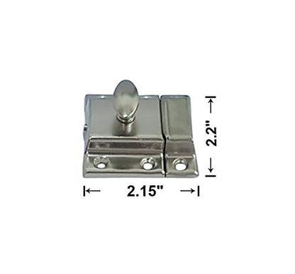QCAA Oval Turn Cabinet Latch, for Cupboard & Other Furniture, Large, Satin Nickel, 1 Pack, Made in Taiwan - color: Satin Nickel, size: 1pack-large