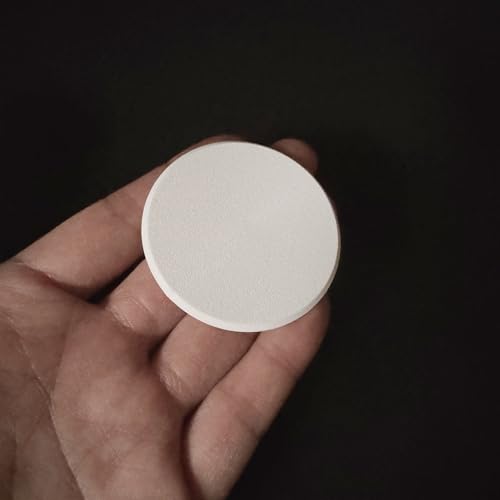 60mm Door Hole Cover Patch & Door Knob Wall Protector | Hinge Pin Stopper Shield, Snow White Micro-Textured Surface, Self-Adhesive Repair Cover with 3M VHB, 4-Pack | 3D Printed in USA