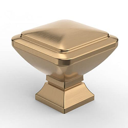 9BUILD 10 Pack Champagne Bronze Cabinet Knobs,Solid Square Drawer Pulls - color: Champagne Bronze, size: 1.2"/30MM