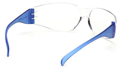 Pyramex Intruder Safety Eyewear Clear Frame Full Foam Padding Clear Anti-Fog Lens - color: Clear Lens/ Blue Frame, style: Standard