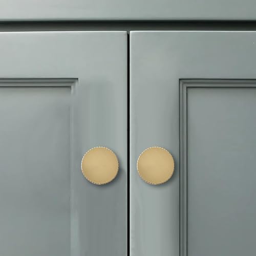 2 Pack 1-1/8 Inch(28mm) Diameter Brushed Brass Cabinet pulls Kitchen Handles Solid Heavy Duty Brushed GoldCabinet Pull Kitchen Hardware - color: Brushed Brass, size: 1-1/8 Inch(28mm)Diameter