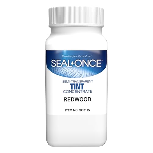 SEAL-ONCE Semi-Transparent Multi-Surface Wood Stain Tint, Redwood - color: Redwood