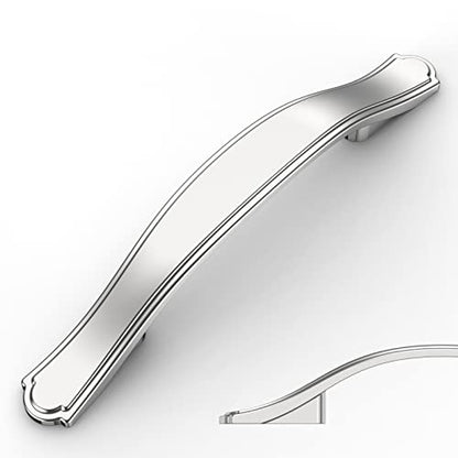 Asidrama 6 Pack 3 Inch(76mm) Polished Chrome Kitchen Cabinet Handles, Cabinet Pulls Kitchen Cabinet Hardware for Cupboard Drawer Pulls - color: Polished Chrome, size: 3" Hole Center, style: Curved-6 Pack