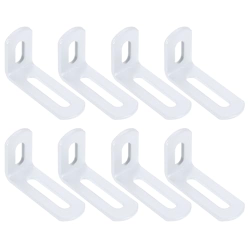 uxcell 8 Pcs Adjustable Right Angle Brackets 2"x1.2"x0.7" White - color: White, size: 2"x1.2"x0.7"