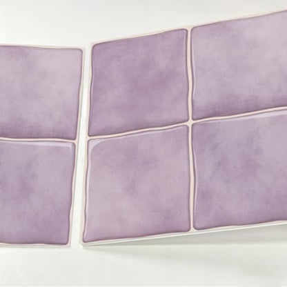 10pcs Peel and Stick Light Purple Backsplash Tiles – 7.87in x 7.87in Self-Adhesive Kitchen Wall Tiles, Bathroom Wall Panels, Modern DIY Stick On Tiles, Home Decor - color: Light purple