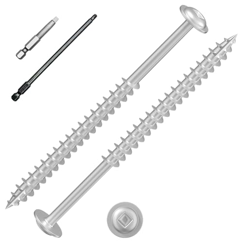 Wensilon Pocket Hole Screws, #8 x 3, Square Drive, White, 1lbs 65pcs - color: Silver, size: 8*3"