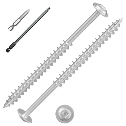 Wensilon Pocket Hole Screws, #8 x 3, Square Drive, White, 1lbs 65pcs - color: Silver, size: 8*3"