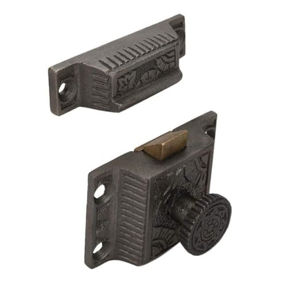 A29 Cabinet Latch, Cast Iron, Windsor Design, Antique Iron Finish - color: Antique Iron-A