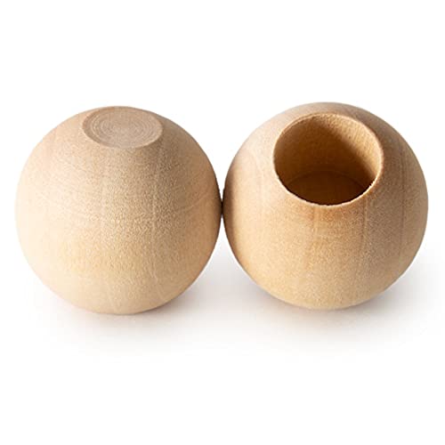 Pinehurst Crafts Wood Dowel Rod End Caps, 1 Inch Diameter with 1/2" Hole, Pack of 10