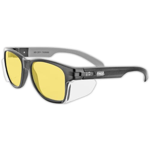 MAGID Gemstone Y50 Performance Anti-Fog Safety Glasses with Side Shields - color: Amber Lens | Black Frame, size: 72 Pairs