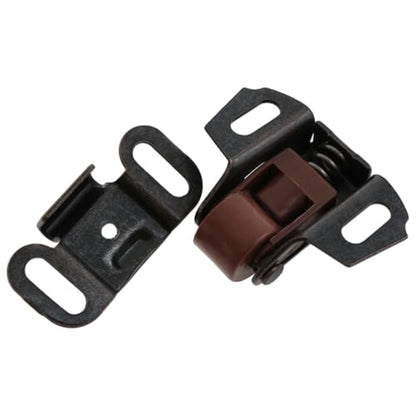 4 Sets Cabinet Door Latch, Single Roller Catch with Mounting Screws - color: Redish-brown